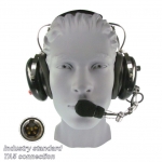 HD0500-GBW Over the Head Headset, Black Gloss, Wire Boom, TA5 Connector